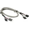 Inline Įmontuotas vidinis USB 2.0 prailginimo kabelis, 2 x 30 cm