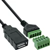 InLine USB-A lizdas į 5 kontaktų terminalo jungtį su kabeliu