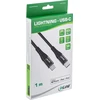 InLine® USB-C Lightning kabelis, skirtas iPad, iPhone, iPod, juodas/aliuminis, 2 m MFi sertifikuotas