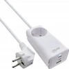 InLine® USB maitinimo šaltinis, 65 W įkroviklis, 2x USB-C + 1x USB-A, su apsauginiu lizdu ir 1,5 m laidu, PD3.0 PPS GaN, balta