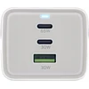 InLine® USB maitinimo šaltinis, 65 W įkroviklis, 2x USB-C + 1x USB-A, su apsauginiu lizdu ir 1,5 m laidu, PD3.0 PPS GaN, balta