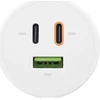 InLine® USB PD maitinimo šaltinis, GaN įkroviklis, 3 prievadų, dvigubas USB-C + USB-A, 65 W, baltas