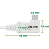 „InLine ®“ USB4 laidas, USB C tipo, viena pusė kampuota, PD 240 W, 8K60 Hz, TPE baltas, 2 m