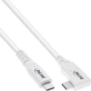 „InLine ®“ USB4 laidas, USB C tipo, viena pusė kampuota, PD 240 W, 8K60 Hz, TPE baltas, 2 m