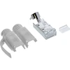 InLine® užspaudžiami kištukai Cat.6A RJ45 ekranuoti, su apsauga nuo lenkimo ir įkišimo kreiptuvu, pilki, 10vnt. pakuotė