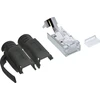 InLine® užspaudžiami kištukai Cat.6A RJ45 ekranuoti, su apsauga nuo lenkimo ir įkišimo kreiptuvu, juodi, 100vnt. pakuotė