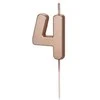 Inspiruj Gimtadienio žvakutė su smeigtuku nr 4 rausvai auksinė 4,5cm