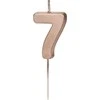 PartyDeco Gimtadienio žvakutė su smeigtuku nr 7 rausvai auksinė 4,5cm