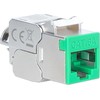 Intellinet Network Solutions INTELLINET Cat6a 10G Slimline Keystone-Modul STP werkzeuglos mit Rastclip f�r Massivdraht vergoldete Kontakte Metallgeh�use gr�n