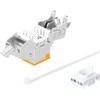 „Intellinet Network Solutions“ INTELLINET Cat6a 10G plonas „Keystone“ modulis STP be įrankių su fiksavimo spaustuku vientisam laidui, paauksuoti kontaktai, metalinis korpusas, oranžinis