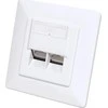 Intellinet 771900 Lizdas jungiama į tinklą podtynkowe 2xRJ45 Cat6 10G, STP, 80x80mm, balta