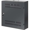 Intracom INTELLINET žemo profilio 19 colių sieninė spintelė su 4U horizontaliais ir 2U vertikaliais bėgiais 170 mm 6,7 gylio juodas RAL7021