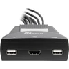Inter-Tech KVM jungiklis LS-21HA HDMI, 2 prievadų, Kunststoff mažmeninė prekyba