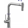 Virtuvinis maišytuvas Invena Sink mixer FARSALA su ištraukiamu snapeliu, chromo spalvos.
