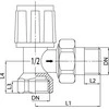 Termostatinis ventilis INVENA CZ-50-K15-W, 1/2", kampinis
