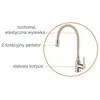 Invena Ksanti Inox virtuvės maišytuvas, nerūdijantis plienas/juodas BZ-37-I43-L