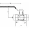 Rutulinis ventilis INVENA, 1/2, vid/vid, ilga rankena