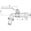 Sodo ventilis INVENA, 1/2", ilga rankena