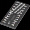 Įrankių rinkinys Wera 9723 foam insert Zyklop B 3/8 bit socket set 1, 22 pieces, tool set (juodas/pilkas, in foam insert for workshop trolley)