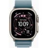 Išmanusis laikrodis Apple Watch Ultra 3 GPS + Cellular 49mm Natural Titanium Case with Light Mėlyna Alpine Loop – Medium, MEWM4QR/A