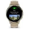 Išmanusis laikrodis Garmin Venu® 3S Šviesaus aukso spalvos nerūdijančiojo plieno apvadas su žalsvai pilkos spalvos korpusu ir odiniu dirželiu