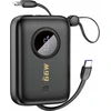 Dudao K14 10000mAh power bank su USB-C / Lightning kabeliais – juodos spalvos