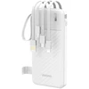Dudao K11 10000mAh Powerbank su Built-in kabeliss – baltos spalvos