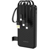 Dudao K13 10000mAh Powerbank with Built-in Cable – juodos spalvos