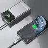 Dudao K31 Pro 45W 20000mAh išorinė baterija su integruotu ištraukiamu USB-C laidu – pilkos spalvos
