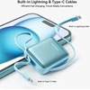 Joyroom JR-PBF27 22.5W 10000mAh Powerbank su dviem integruotais kabeliais – mėlynos spalvos