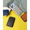 „Jabees“ magnetinė „Magsafe“ telefono piniginė 4 kortelėms su RFID užraktu ir stovu / „Magwallet“, saugi pilka
