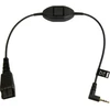 Jabra QD Cord to 2.5mm pin kištukas straight 0.3meters su call answering at cord e.g. skirta Philips Ericsson