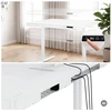 Jan Nowak Elektrinis staliukas su reguliuojamu aukščiu, stalčiumi ir belaidžiu Qi įkrovikliu, baltas, 1400 mm: ELLIS (5907367514698)