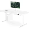 Jan Nowak Elektrinis staliukas su reguliuojamu aukščiu, stalčiumi ir belaidžiu Qi įkrovikliu, baltas, 1400 mm: ELLIS (5907367514698)