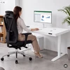 Jan Nowak Elektrinis staliukas su reguliuojamu aukščiu, stalčiumi ir belaidžiu Qi įkrovikliu, baltas, 1400 mm: ELLIS (5907367514698)