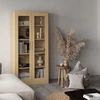 Jan Nowak Stiklinė vitrina AMELIA, 900 x 1850 x 400 mm, Fresh Style, smėlio spalvos