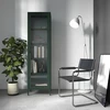 Jan Nowak Stiklinė vitrina salonui siaura butelinė žaluma Modern LUIGI 500 x 1800 x 350 mm