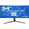 Carruzzo JAPANNEXT JN-IPS340UWQHD60C-C65W-HS-W kompiuterio monitorius 86,4 cm (34″) 3440 x 1440 pikseliai UltraWide Quad HD LCD Juoda