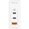 JELLICO sieninis įkroviklis C118 GaN PD 100W 2xUSB-C + 1xUSB QC3.0 + USB-C laidas - Lightning Baltas