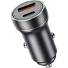 JELLICO automobilinis įkroviklis F4 PD 20W 1xUSB-C + 1xUSB QC3.0 + laidas „Lightning“ Juodas