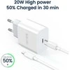 JELLICO sieninis pakrovėjas AK180 PD 20W 1xUSB-C + laidas USB-C - Lightning Baltas