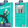 Jellico B12 Neilona Pīts Universāls USB-C uz USB Datu &amp; Ātrās 3.1A Uzlādes kabelis 2m Melns