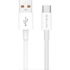 Jellico B1 Izturīgs-Mīksts Universāls USB uz USB-C Datu &amp; Ātrās uzlādes PD 20W Kabelis 1m Balts