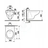 Jika pods Lyra Plus Rimless, 360x530 mm, stiprināms pie sienas, balts