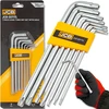 Jonnesway JCB Rinkinys KLUCZY TORX długich su OTWOREM 7 vnt T10H-T40H typu L Cr-V