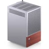 Jonsbo T6 kompiuterio korpusas, Mini-Tower, Mini-ITX, grūdintas stiklas, mediena – Sidabrinis