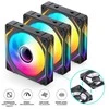 Jonsbo ZL-120B PWM ARGB korpuso ventiliatorius 3er Pack, – 120mm, juodos spalvos