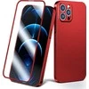 Joyroom 360 priekinis ir galinis dangtelis telefonui Apple iPhone 13 Pro Max + apsauginis ekrano stiklas raudonos spalvos (JR-BP928 red)