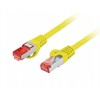 Lanberg Komutacinis laidas S/FTP kat. 6 0,25 m LSZH CU „Fluke“ patvirtintas geltonas