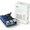 Odseven Raspberry Pi 4B aliumininis radiatorius - dėžutė mėlynos spalvos su dviem ventiliatoriais